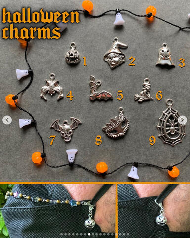 same price as normal charms- $1/pair attached to a chain (or $2/pair on clips)