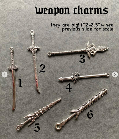 same price as normal charms, $1/pair attached to chain, $2/pair attached to clips